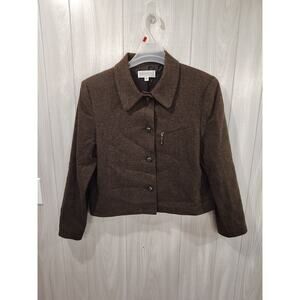 Jordan And Cole Made In USA Brown Peacoat Size M Petite Office Business